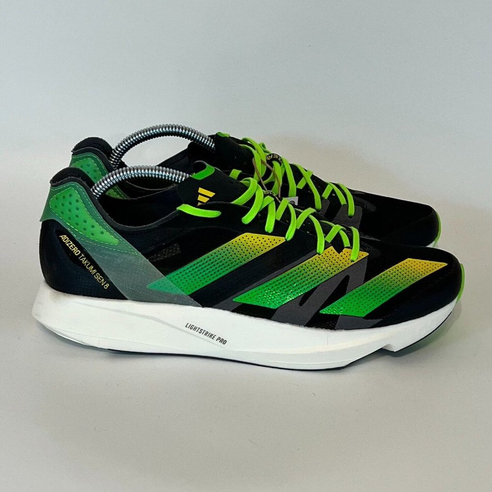 Adidas Men's Adizero Takumi Sen GY8405 Black Green Running Shoes Sz 9 9.5 10 12